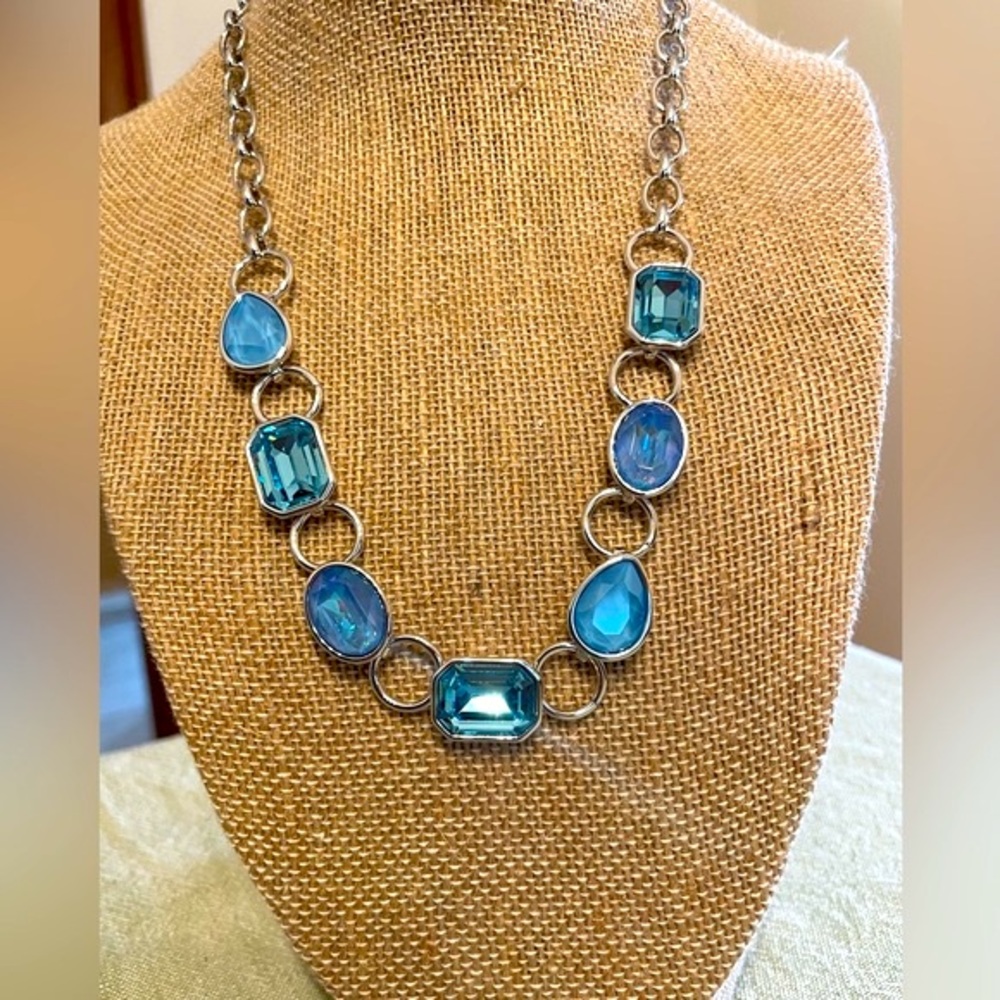 Blue Collar Necklace, Rhodium Plating